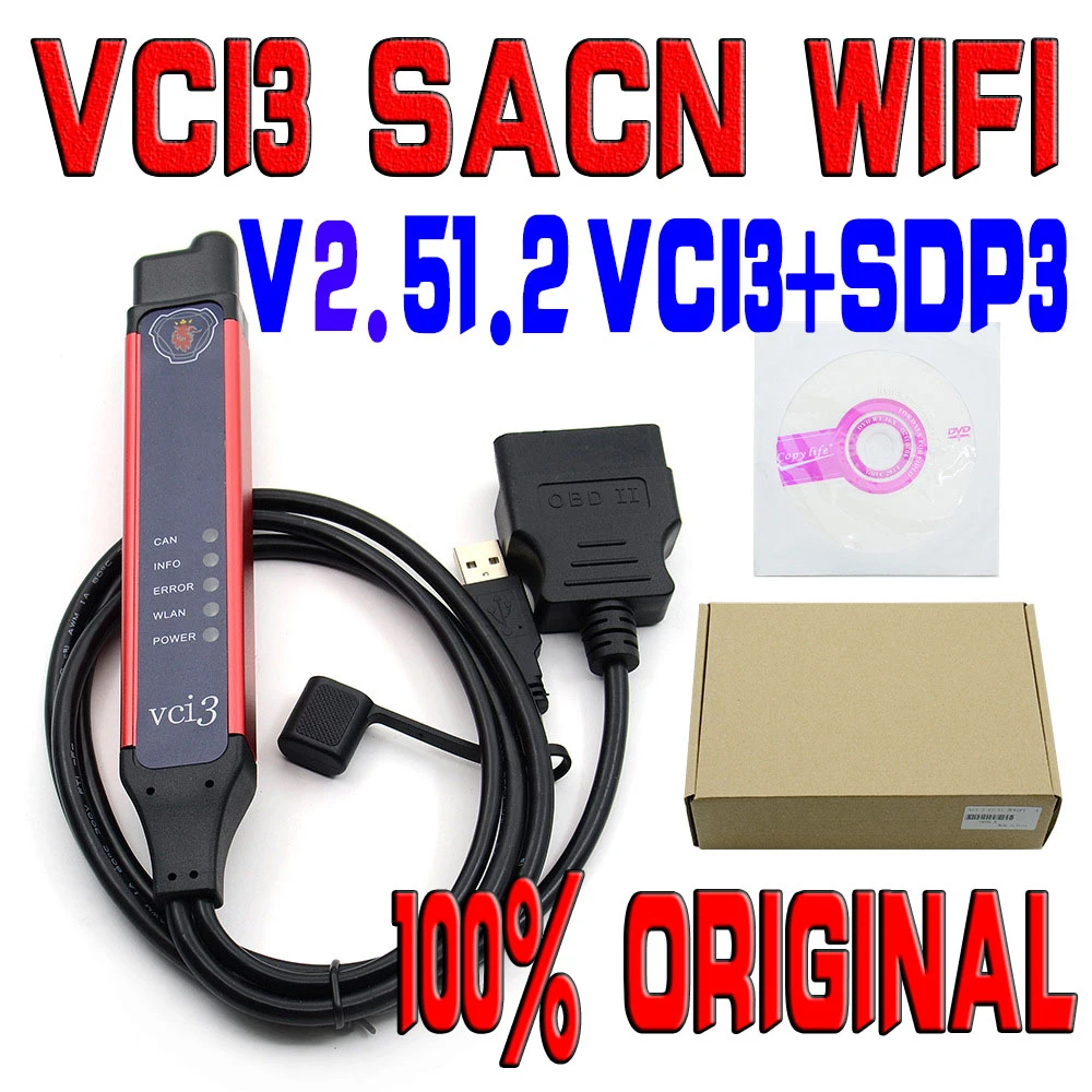 car battery reader 2022 Latest SoftBetter Than VCI2 VCI1 Fit V2.51.2 /2.50.4 Quality A+ OBD 2 Scanner WIFI  Wireless SDP3 VCI3 for Truck Diagnosis best automotive engine analyzer