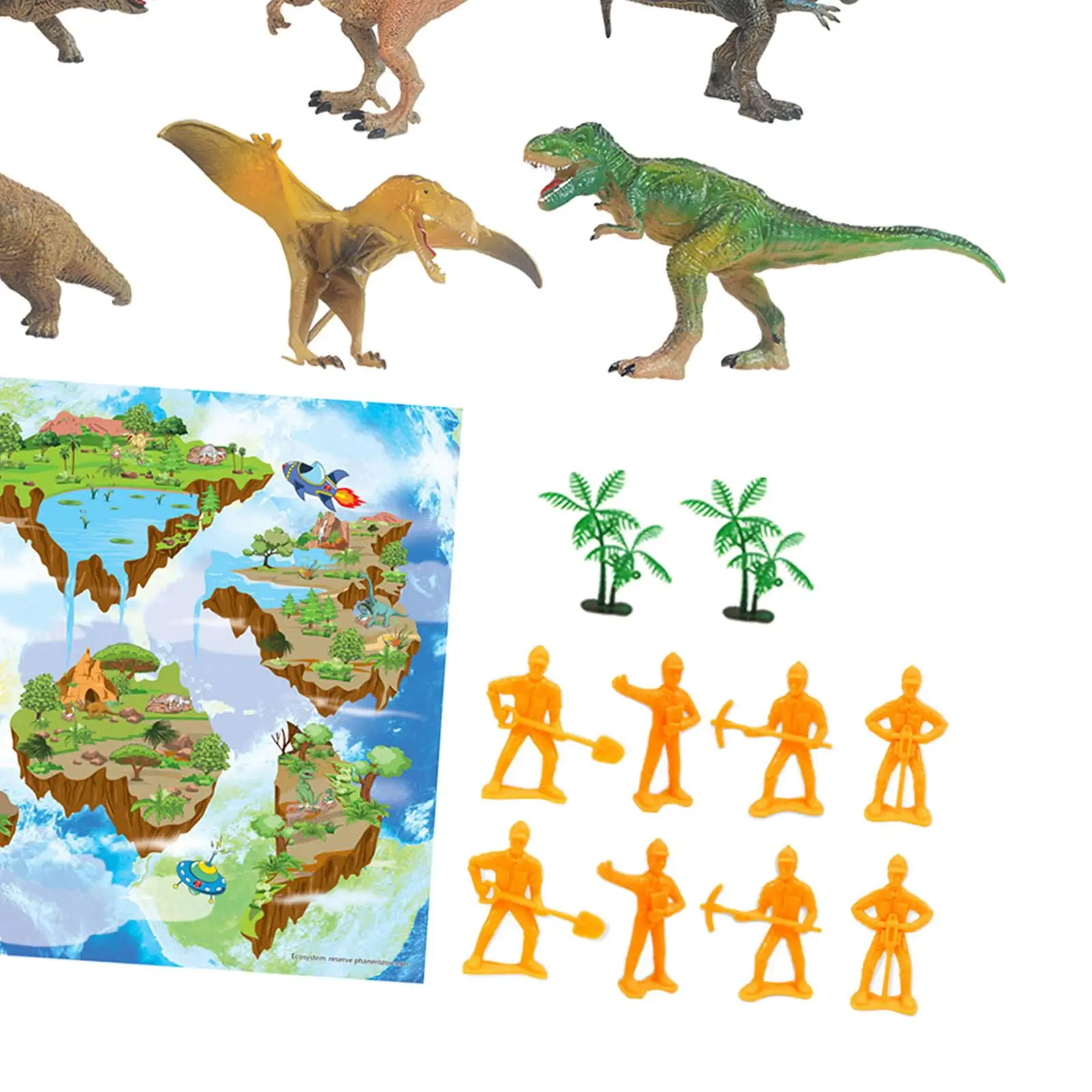 17x Realistic Dinosaur Figures Set with Mat Dinosaur Toy Play Kits for Boy