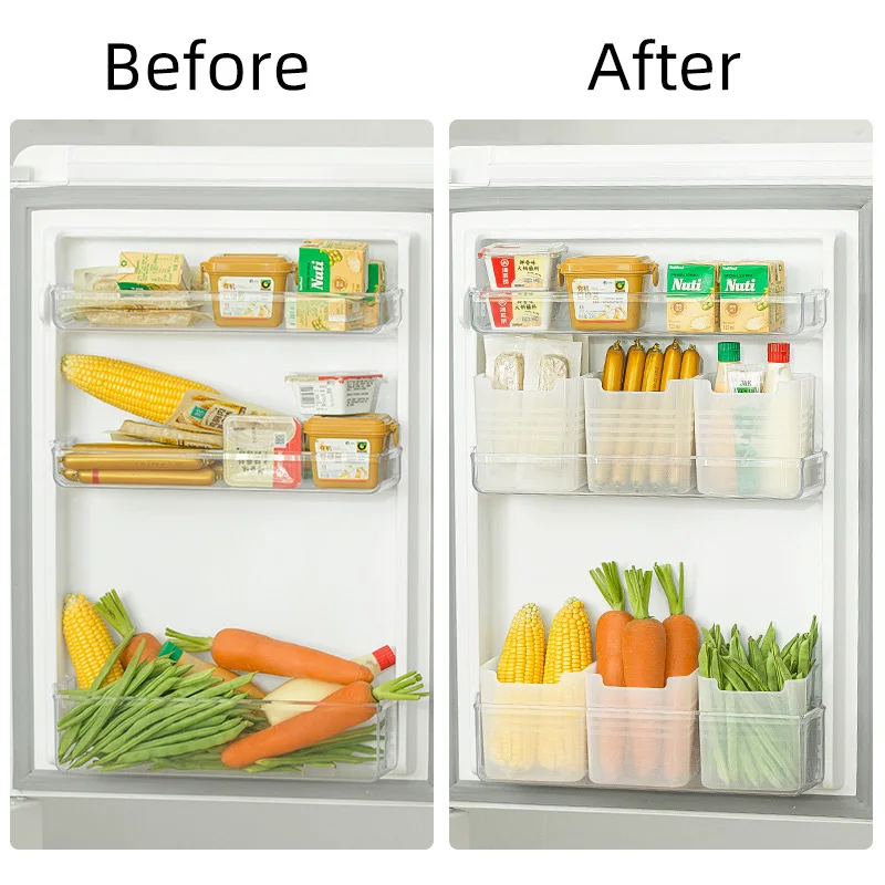 Refrigerator Storage Box Fridge Side Door Organizer Bin Kitchen Freezer Food Basket Container Home Organizer Case