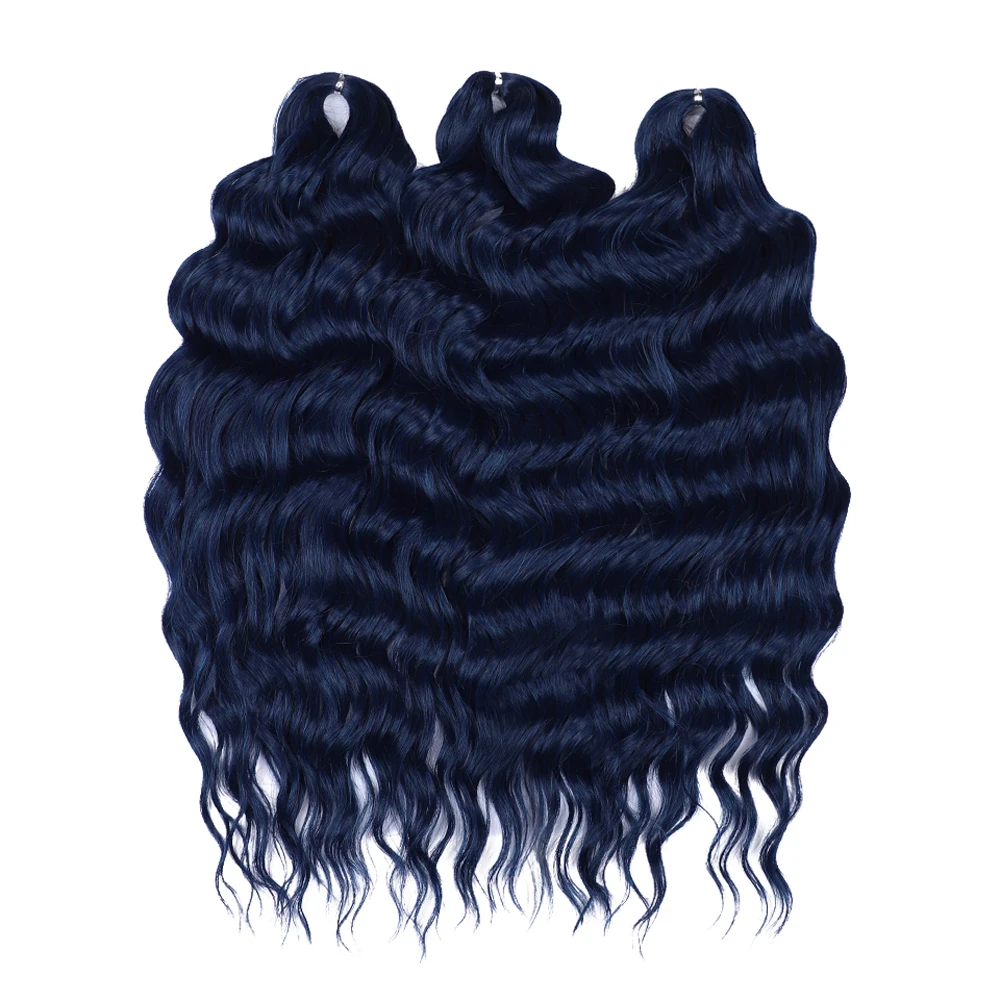 Braiding Hair Extensions Crochet Hair Extensions 24 Inch Loose Deep Wave Water Wave Braid Pink Twist Curly Synthetic Anna Hair