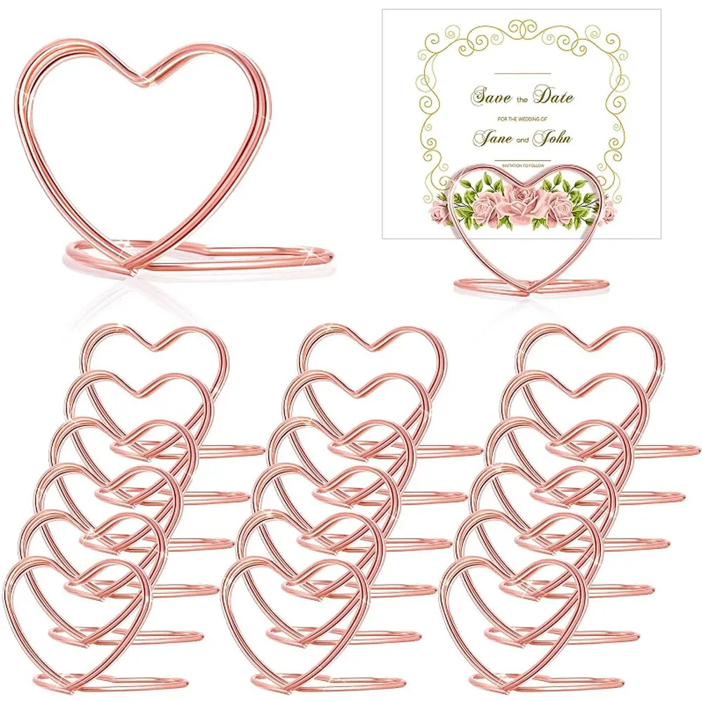 20Pcs Metal Place Card Holders Photo Clip Stands Wedding Table Number Name Sign Stand for Wedding Birthday Party Home Decoration