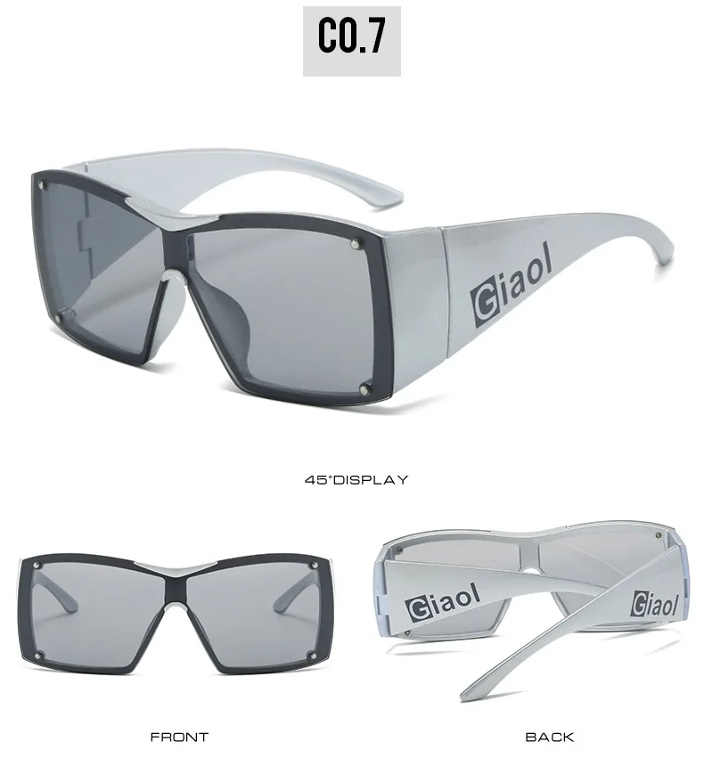 D&T 2023 Neue Fashion Square Sonnenbrille Männer Frauen Übergroße PC Gradienten Objektiv Trending Rahmen Y2K Reise Wandern Stil_voghion.com