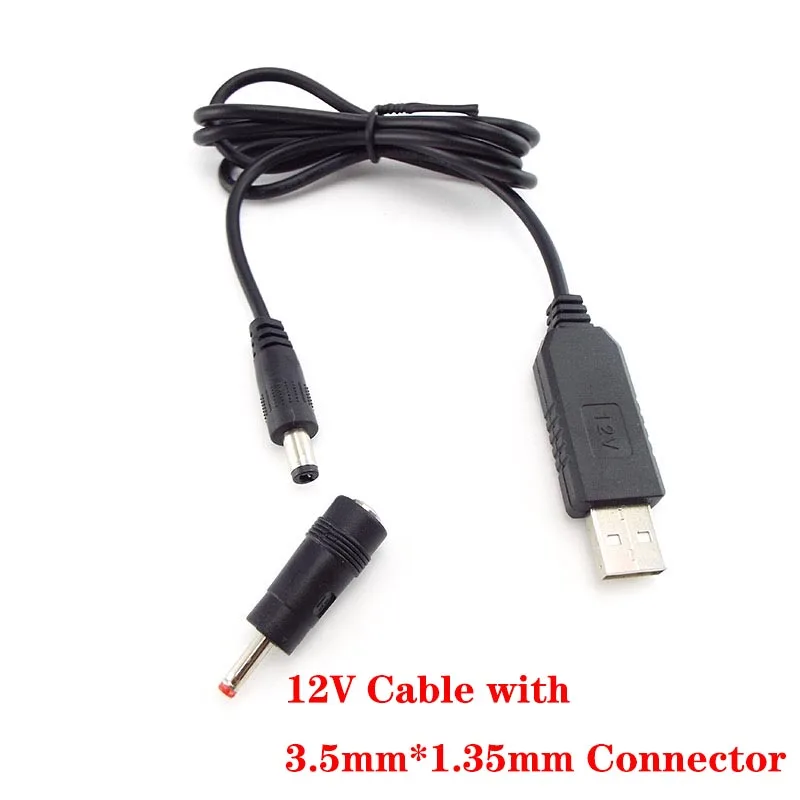 Universal USB to DC Power Boost Adapter Cable with Step-Up Voltage Converter 5.5mm/3.5mm Plug