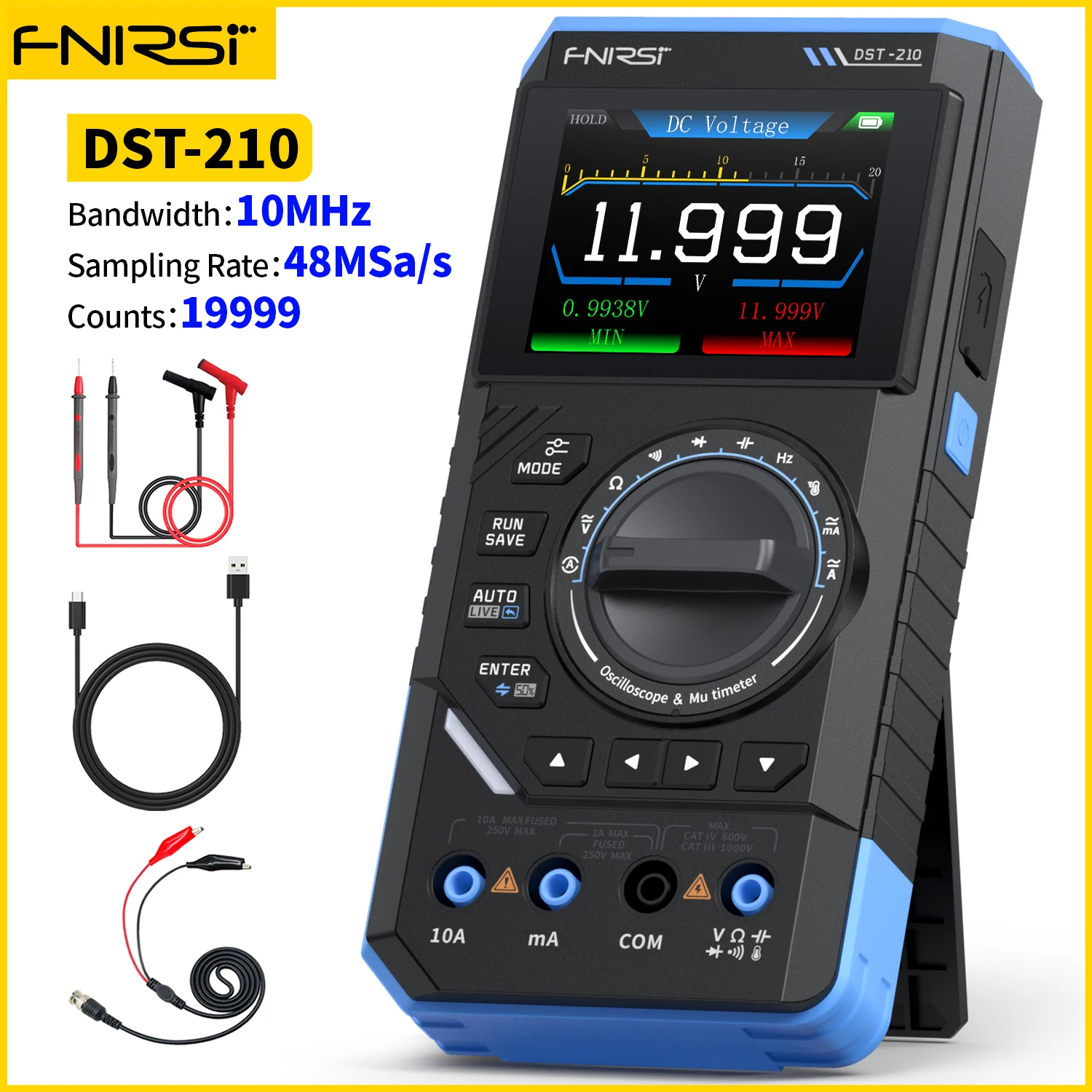 FNIRSI DST-210 DST-201 3 in 1 デジタル オシロスコープ マルチメータ