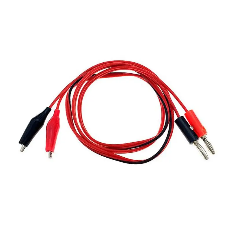 1M Alligator Cilp to AV Banana Plug Test Cable Lead Connector Dual Tester Probe 35mm Crocodile Clip for Multimeter Measure Tool