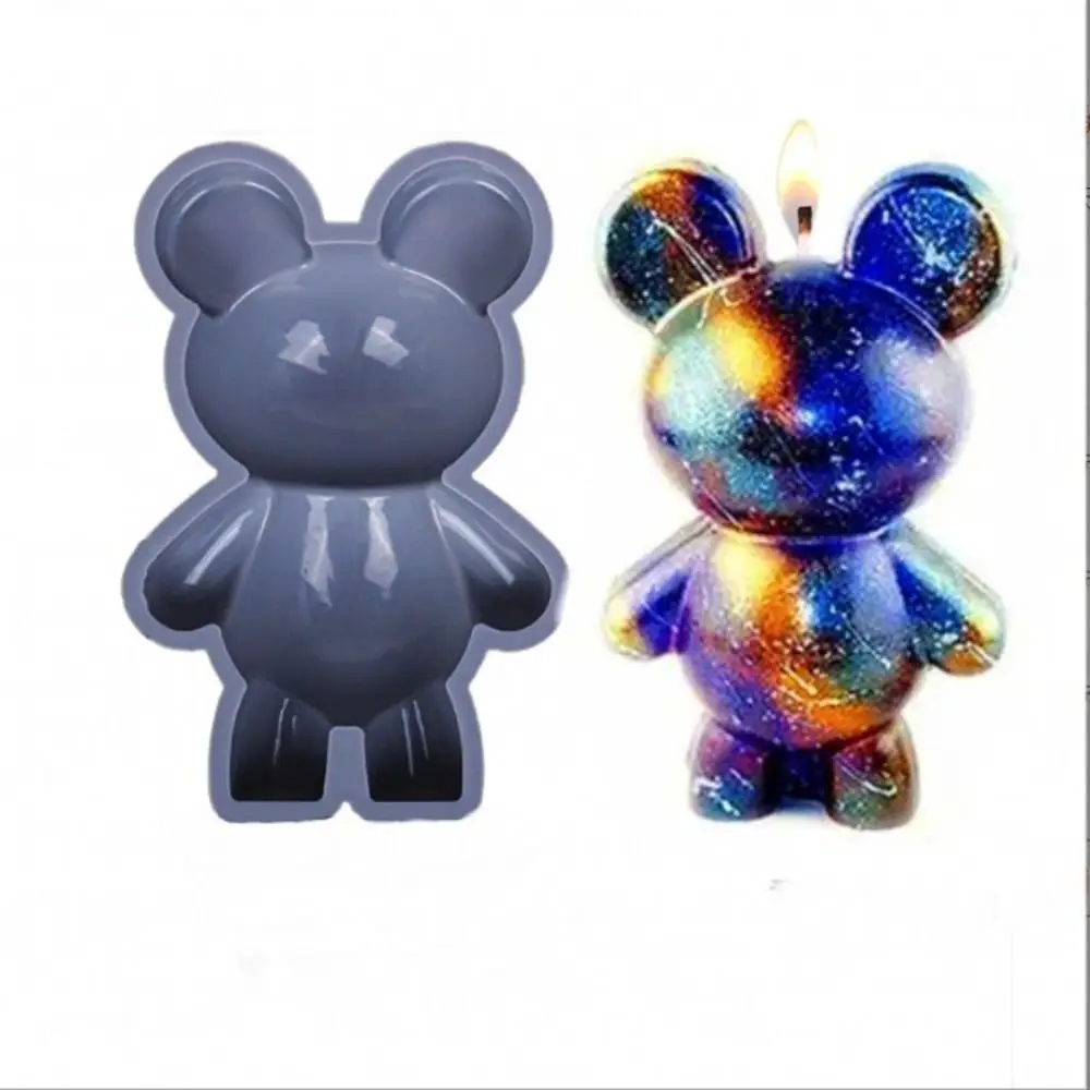 3D 테디 베어 DIY 드립 접착제 몰드, 회색 케이크 장식, 초콜릿 실리콘 몰드 베이킹 용품, 고품질