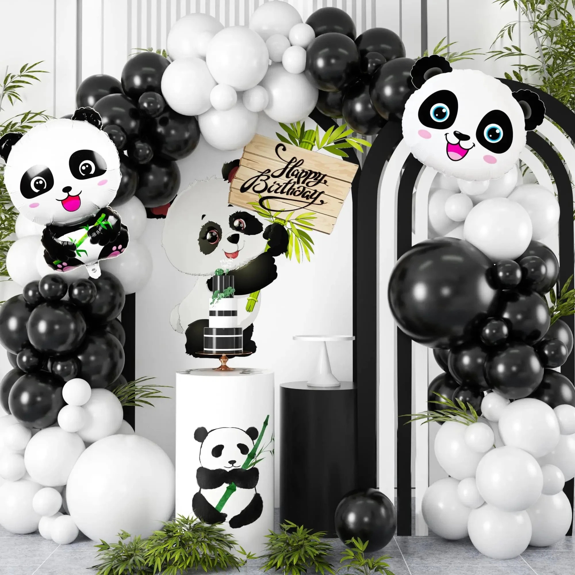 Panda Happy Birthday Banners Kids Cartoon Panda Pa... - Vicedeal