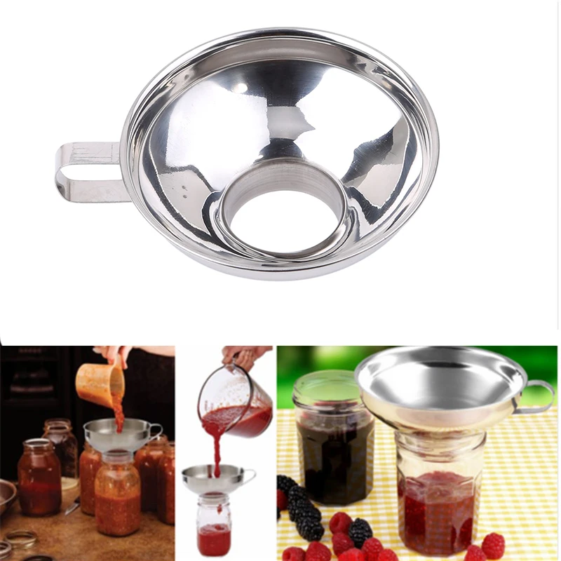 

Stainless Steel High Quality Kitchen Accessories Tools Kitchen Gadget Unnel Wide Mouth Canning Funnel Hopper Filter