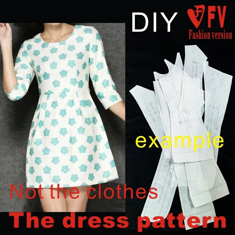 The dress Dresses Sewing Pattern cutting drawing BLQ-27