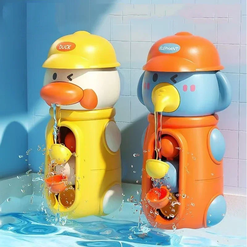 

New Cute Duck/Elephant Baby Shower Bath Toys Children Water Play Spinner with Suction Cup Waterwheel Games for Kid Bathroom