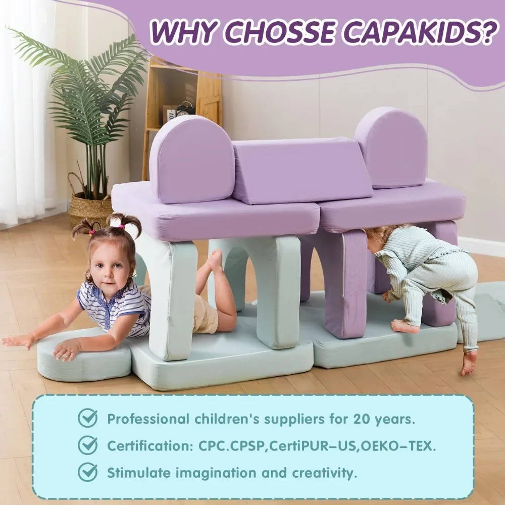 Skin-Friendly Modular Kids Play Couch for Kids 1-12, Foam Castle and Floor Couch for Playroom, Ideal Gift for Kids 6