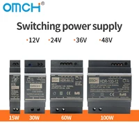 OMCH HDR Series DIN Rail Switching Power Supply HDR-15 100-240VAC 15W 30W 60W 100W  AC to DC Voltage 5V 12V 24V 48V 0-7.1A SMPS - Image 2