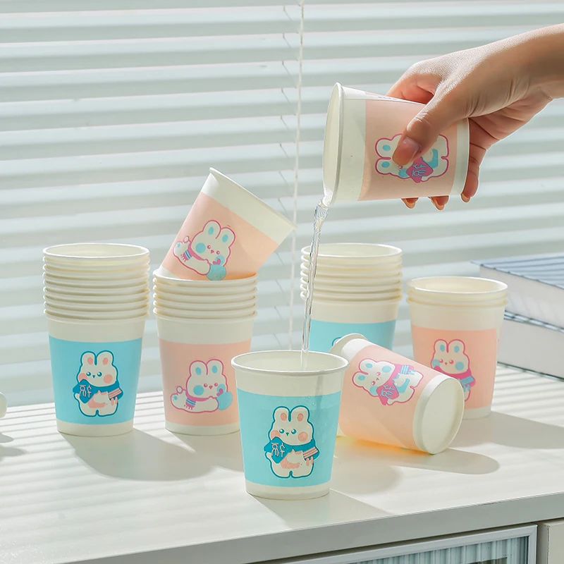 50 PCS Home & Office Thickened Disposable Paper Cups, Simple Style, Ideal for & Bulk Purchasing