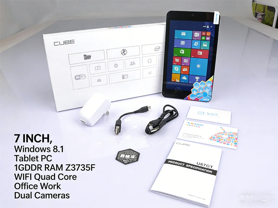 Tablet PC 7 INCH 32 Bit Windows 8.1 Tablet PC  CPU 1GDDR RAM 16GROM Z3735F  WIFI Quad Core Office Work Dual Cameras