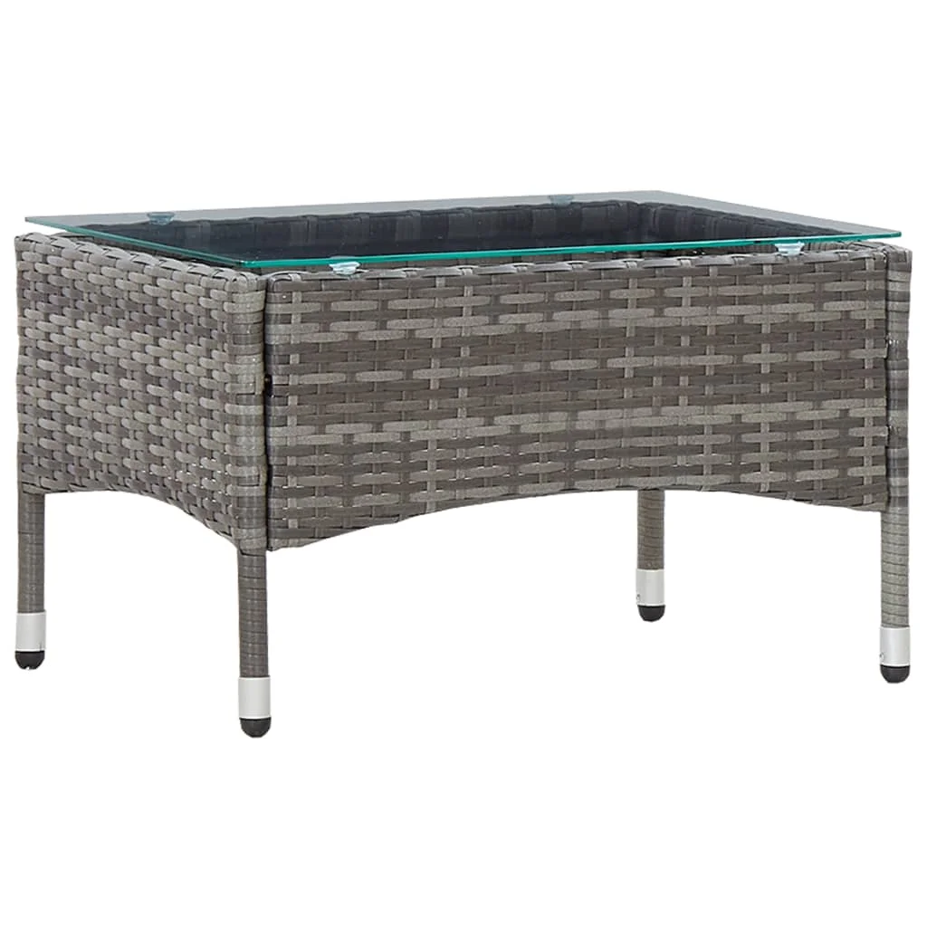 

Coffee Table Gray 23.6"x15.7"x14.2" Poly Rattan Outdoor Table Outdoor Furniture