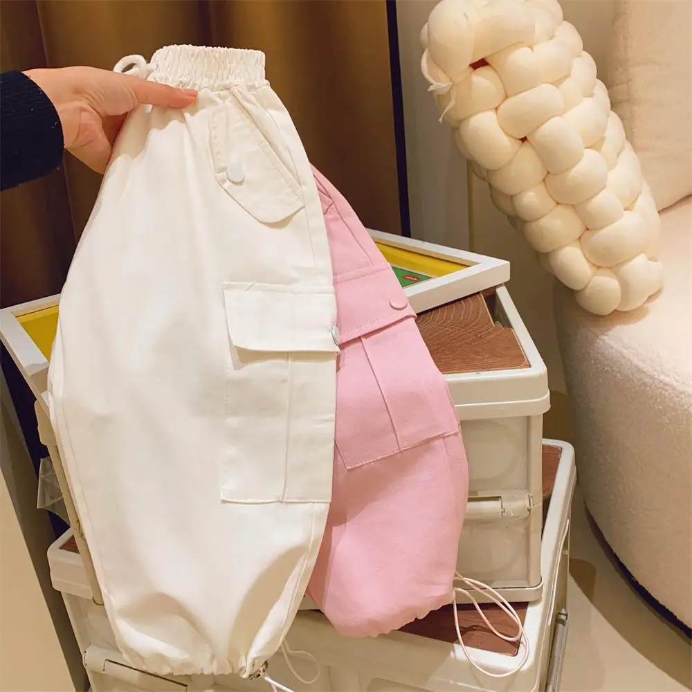 Girls Cargo Pants Active Loose Sweat Trousers