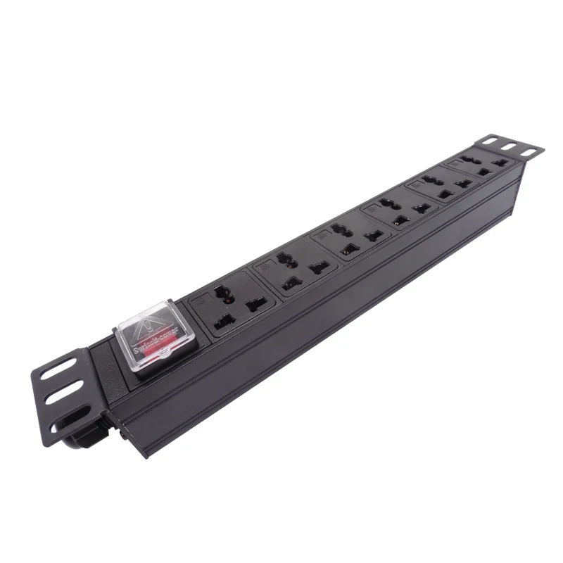 

PDU Power Strip 10A Universal Socket 1U 6 Unit Network Cabinet Rack Aluminum alloy Lightning protection module 16A 4000W