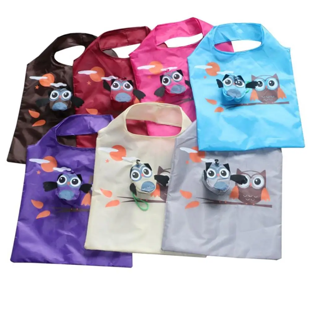 

Cute Animal Owl Shape Foldable Shopping Bag Reusable Tote Hand Bag Portable Travel Shoulder Bag Folding Storage Bags Organizator