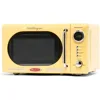 Retro Compact Countertop Microwave Oven, 0.7 Cu. Ft. 700-Watts with LED Digital Display, Child Lock, Easy Clean Interior, Yellow 1