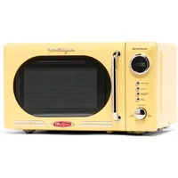 Retro Compact Countertop Microwave Oven, 0.7 Cu. Ft. 700-Watts with LED Digital Display, Child Lock, Easy Clean Interior, Yellow 1