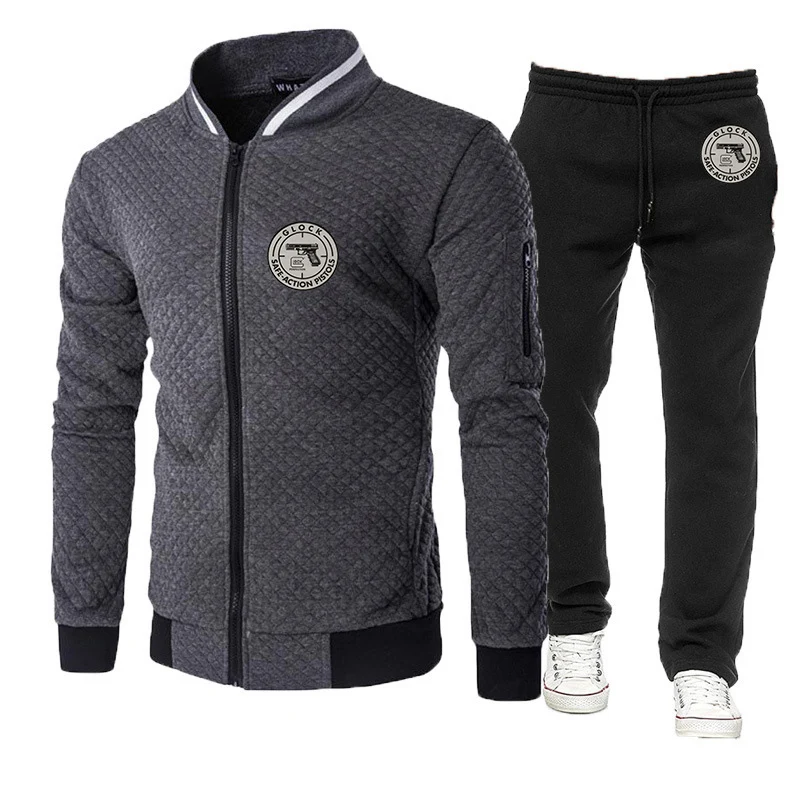 Glock perfect shooting new men's fashion zipper coat spring and autumn fitness running sportswear leisure sports suit
