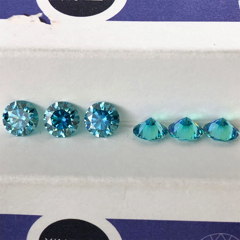 0.5-10ct 플랫 씨 블루 랩 성장 모이사나이트 스톤 하트 루즈 모이사나이트 다이아몬드 아스처/에메랄드/타원형 모이사나이트 루즈 스톤