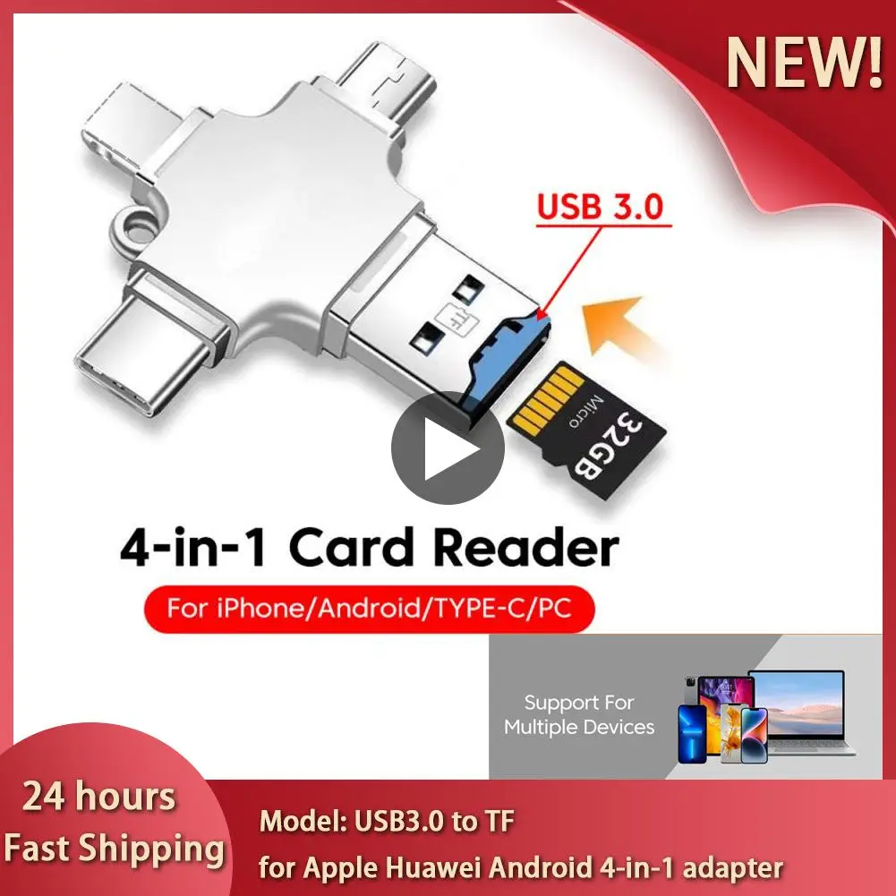 4In1SDTFMemoryCardOTGAdapterForIPhoneAndroidWindowsLinuxUSB