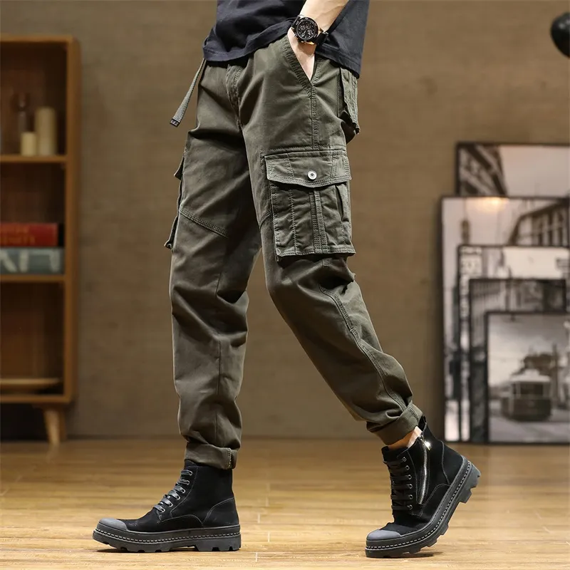 2022 Cargo Pants Men Military 6 Pockets Khaki Army Black Casual Pants Denim  Cotton Trousers for Male Straight Overalls - AliExpress