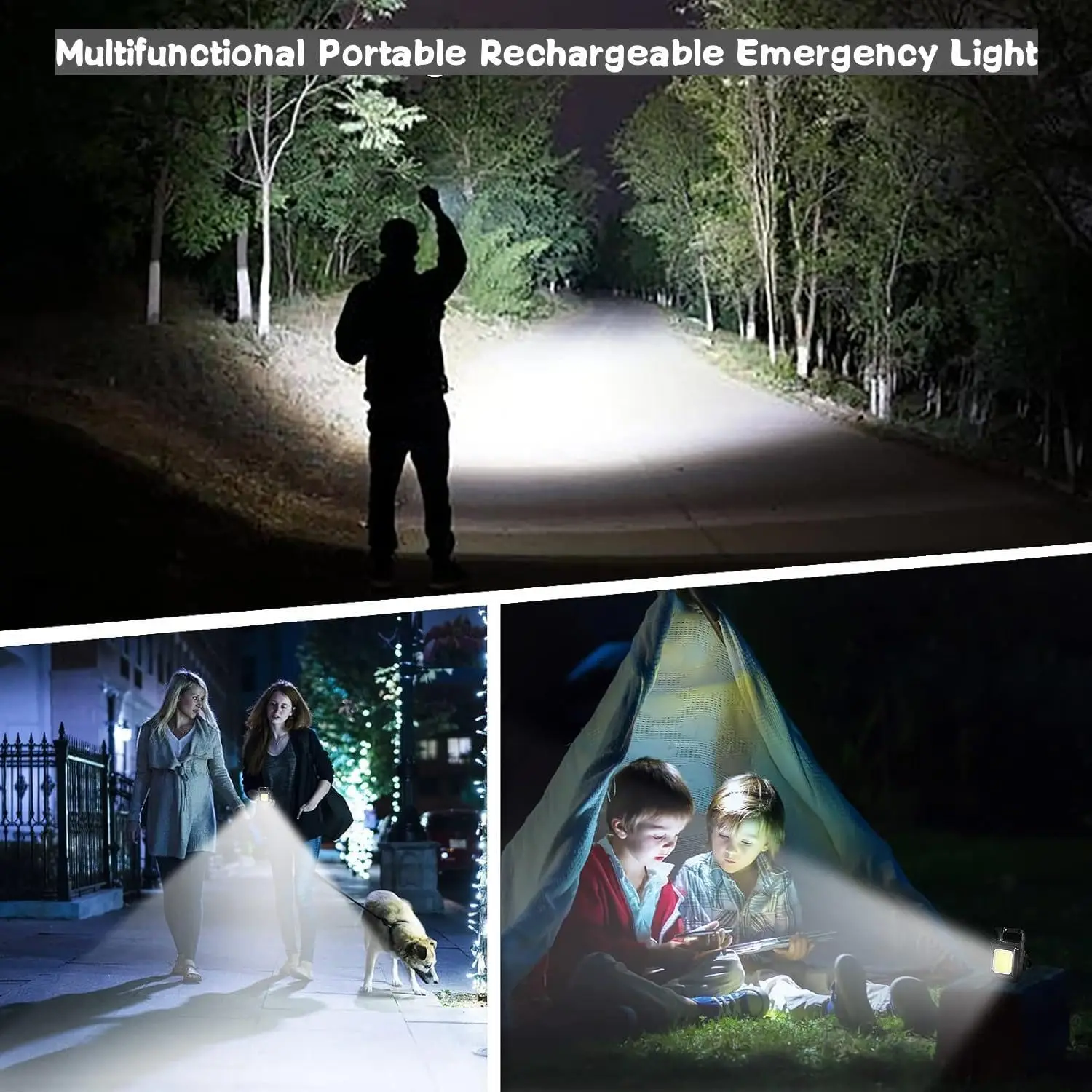 Keychain Work Light Keychain Flashlight  Light Modes, Bracket Bottle Opener, Portable Handheld Flashlight For Camping, Hiking