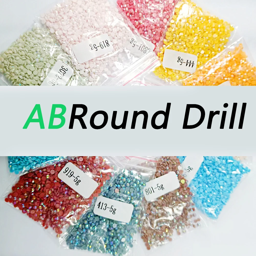HUACAN AB Round Drill Diamond Painting Rhinestone Mosaic Colorful Stones Resin Embroidery Gift Making