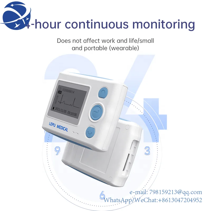 LEPU ECG De 24H Holter EKG 24 Hr Hour 12 Lead Monitoring With Heart Beat Recognition And Display