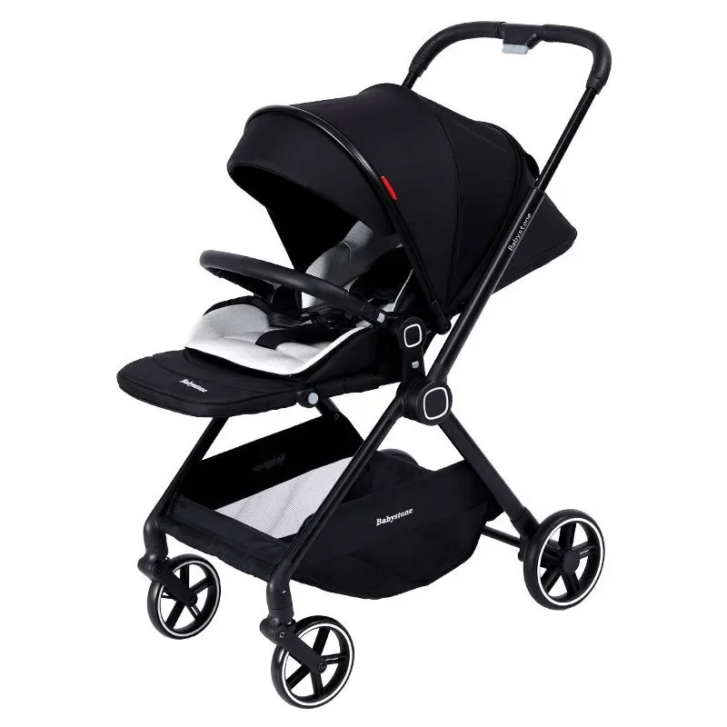 High view stroller can sit and lie down and fold newborn baby parachute four-wheeled two-way stroller