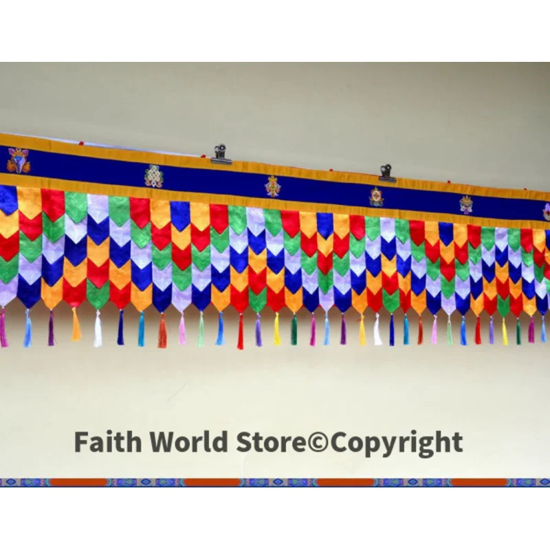 

500cm long Wholesale Buddhist supplies home club hotel hall WALL ceiling decor Auspicious curtain draperies streamer flag cloth