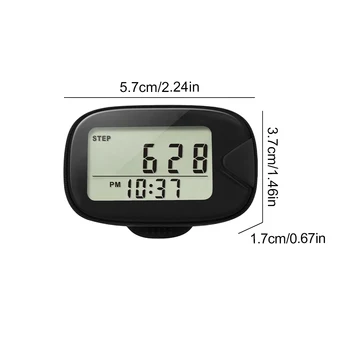 Walking Pedometer Clip On Step Counter LCD Display Accurate Step Tracker Multi-Function Electronic Pedometer for Walking Running 5