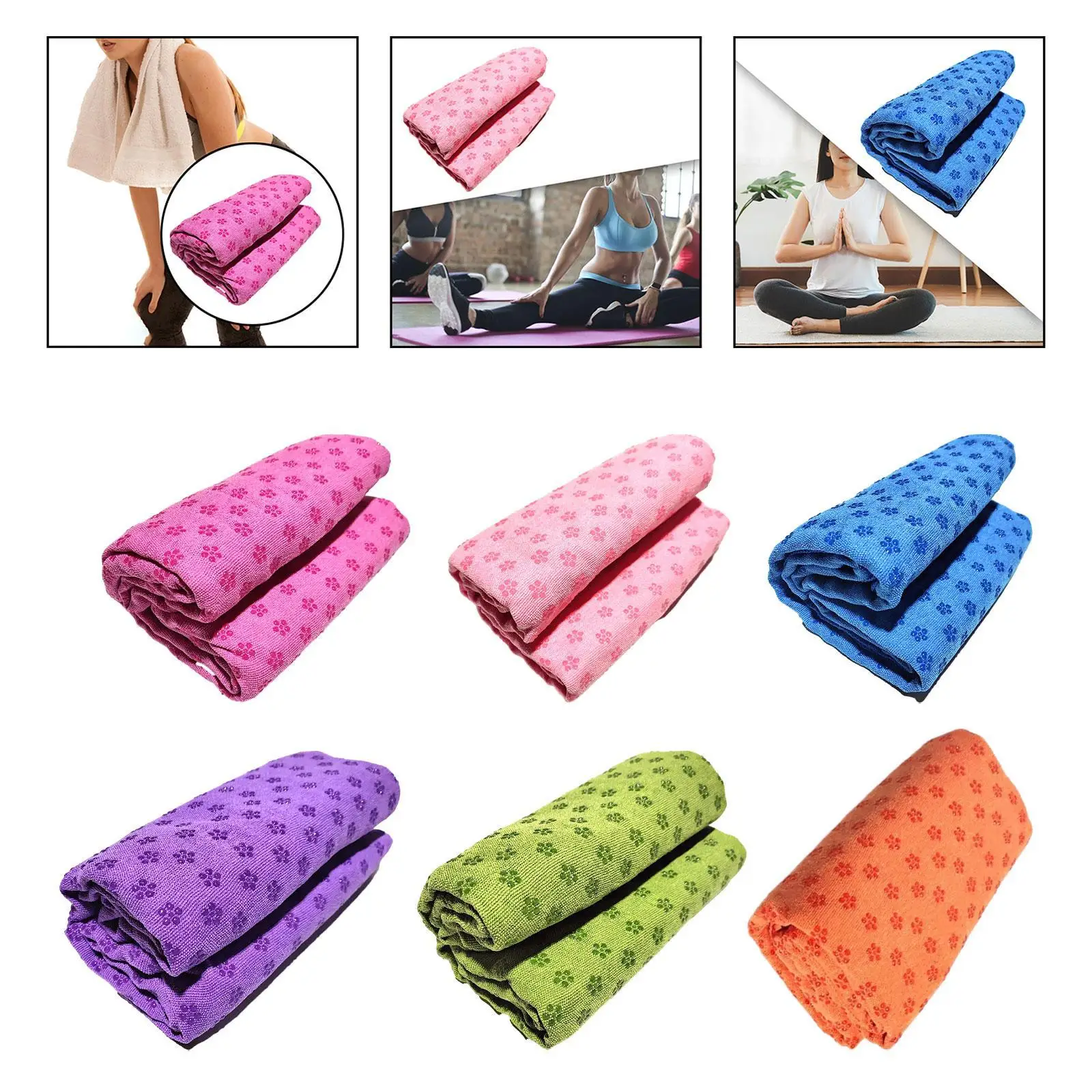 Yoga Towel Practice Soft Accessory Yoga Mat Towel Absorbent Microfiber Non Slip for Fitness Travel Home Gym Training Men Women