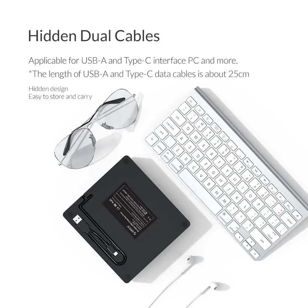 ORICO External USB 3.0 Optical Driver CD/DVD-ROM Combo DVD RW ROM Burner Writer Recorder for Desktop Laptop Windows Mac OS