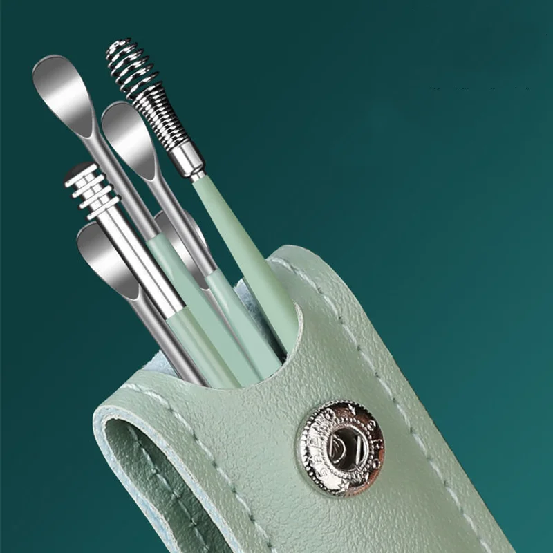 

6PCS Stainless Steel Earpick Ear Cleaner Spoon Ear pick Ear Wax Removal Tool Kit Ear Spoon Care for Baby Adults Ear Care Set