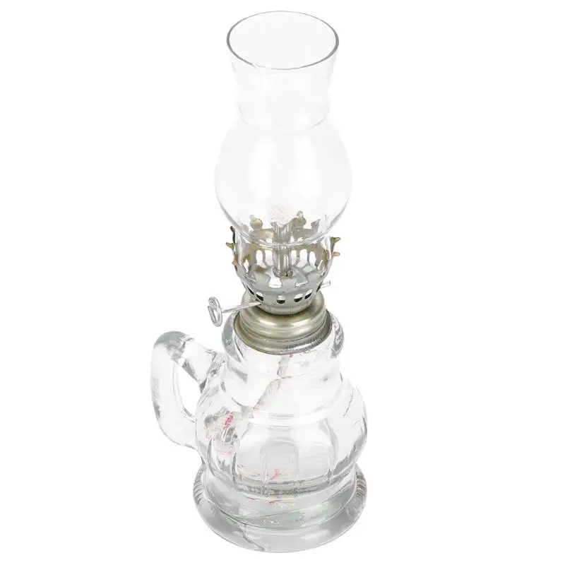 Retro Style Glass Oil Lantern Glass Cover Kerosene Lamp Lighting Tool for Home