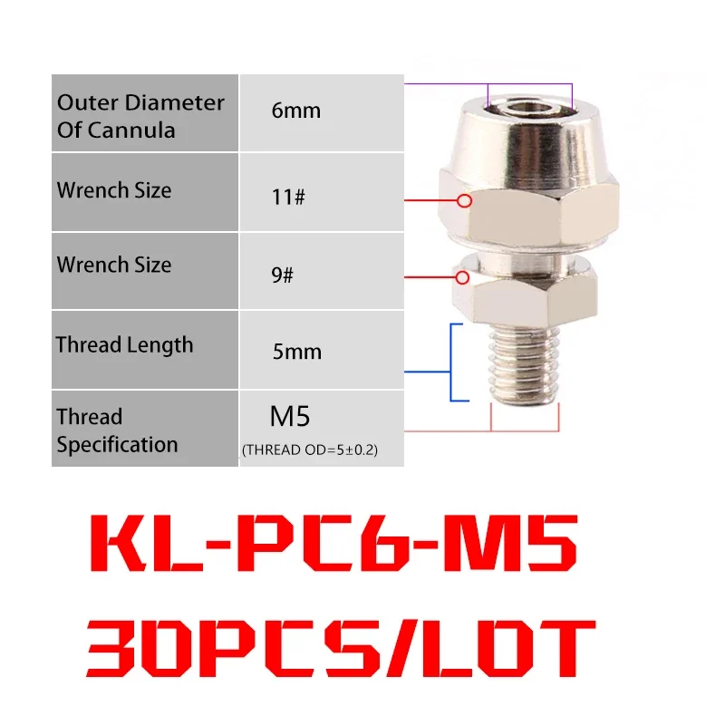 30PCS KL-PC6-M5