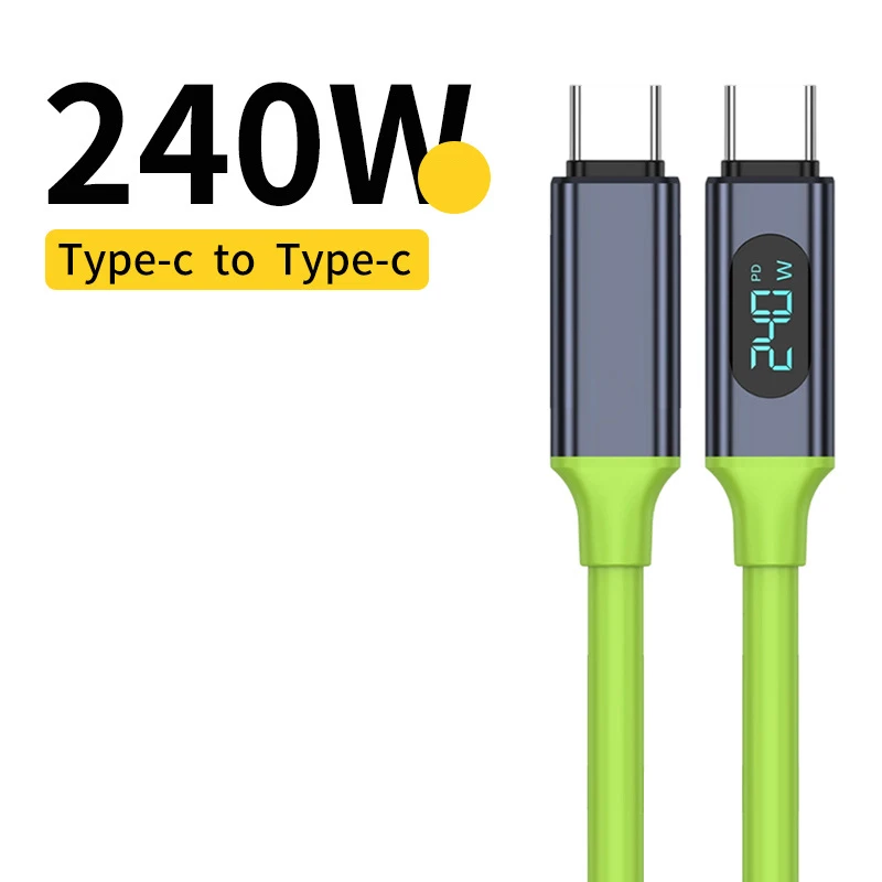 Ultra-Durable Liquid Silicone Type C Fast Charging Cable with LED Display