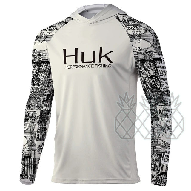 HUK Fishing Apparel Outdoor Long Sleeve Fishing T-shirt Sun Protection  Breathable UPF 50+ Men Long Sleeve Fishing Shirt Hoodie - AliExpress