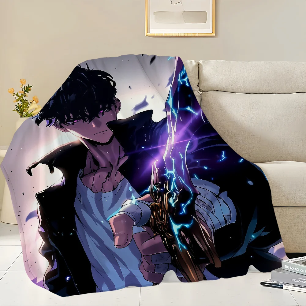 Leveling Hot-blood Solo Flannel warm anime soft Korean plush blanket for sofa living 2 room office Season bedroom travel gift 4