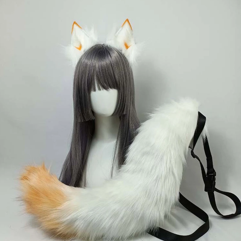 Cute Fur Furry Fox Tail Adjustable Belt Fox Tail Cat Party Christmas Costume Props Funny Cosplay Xmas Anime Accessories