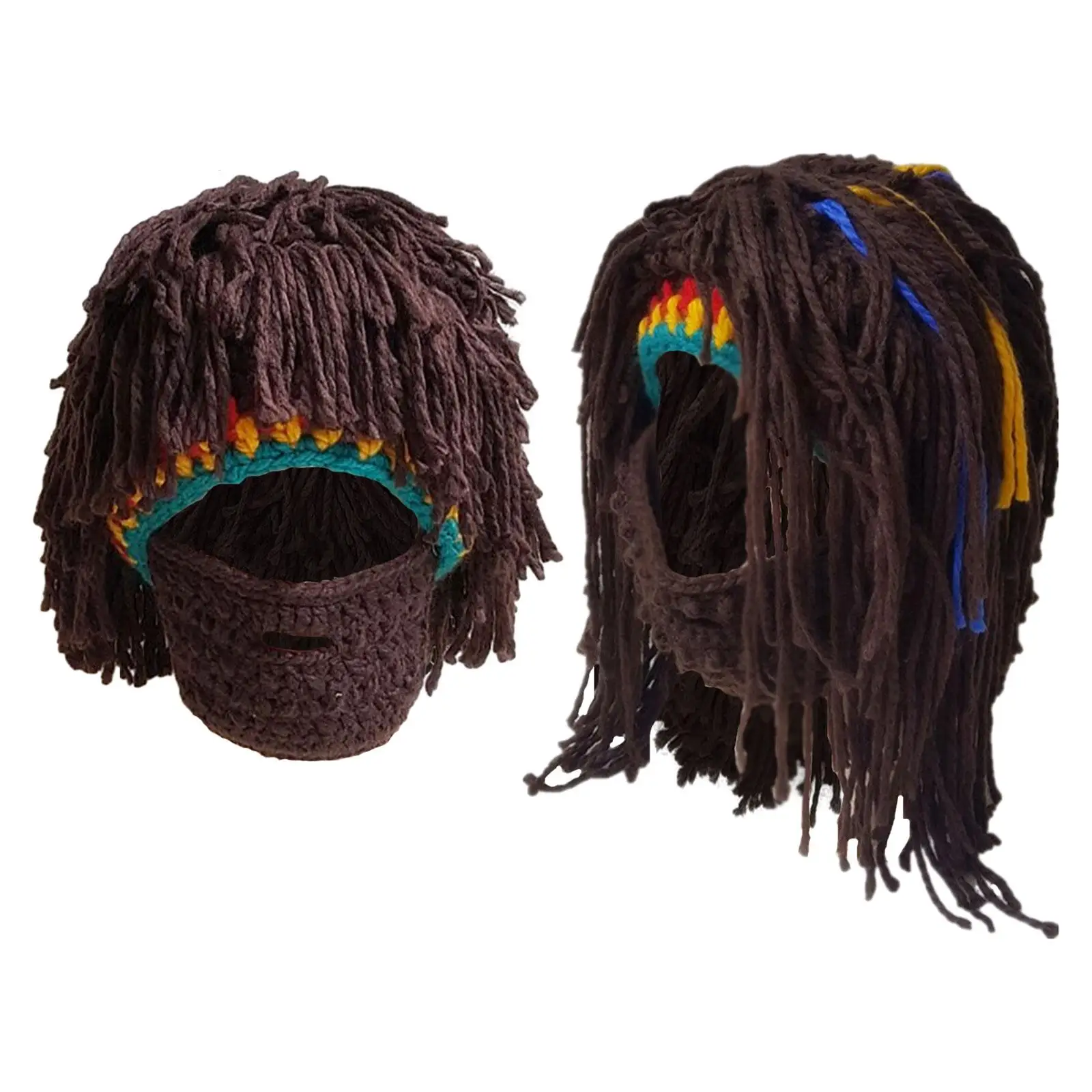 

Knitted Hat Knit Bearded Hats Winter Hat Beanie for Cosplay Snow Sports Fishing Riding