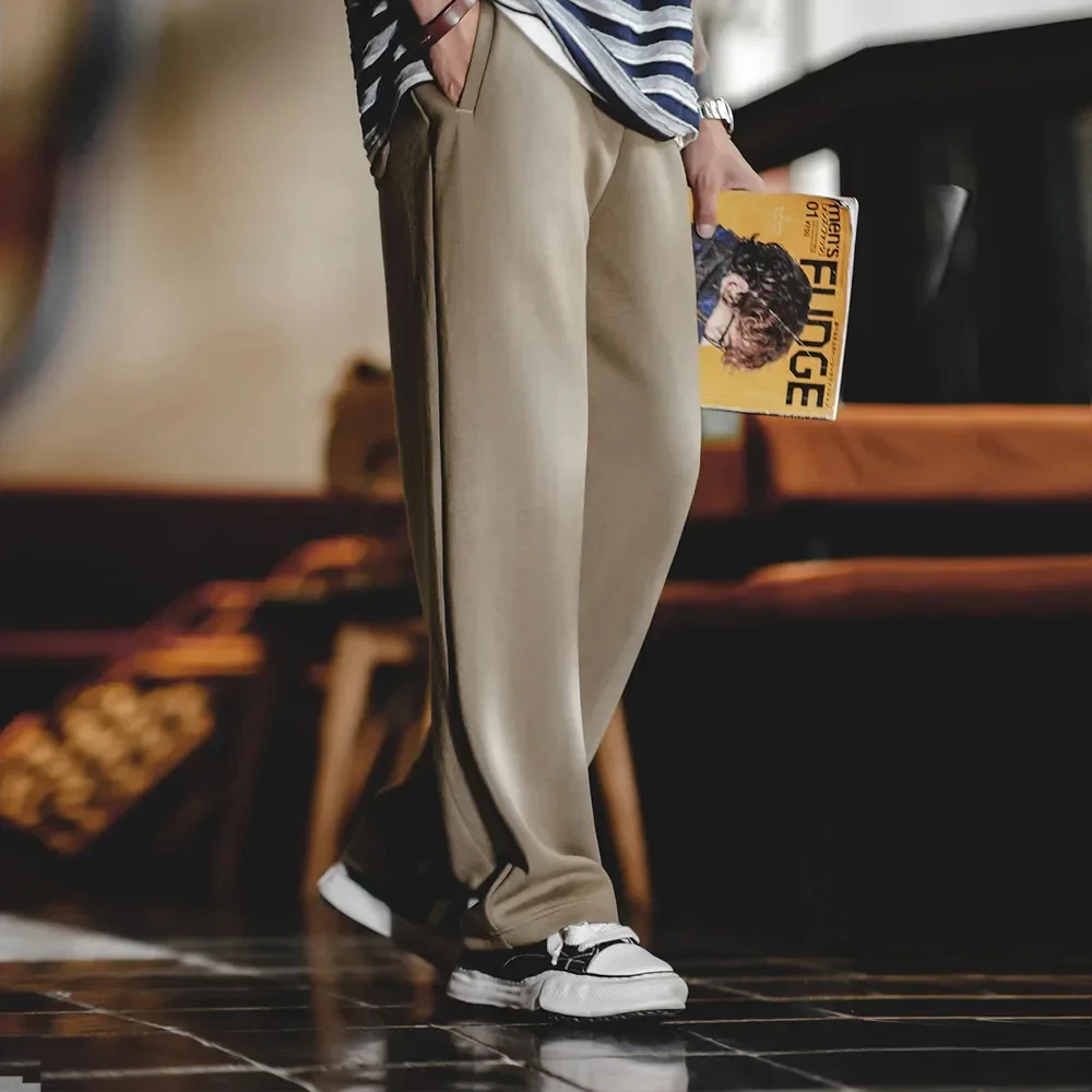 Maden Autumn Casual Air Layer Sweatpants Cityboy Loose Wrinkle Stretch Straight Leg Sports Pants Men&rsquo;s Baggy Trousers casual pants sports pants casual sports pants