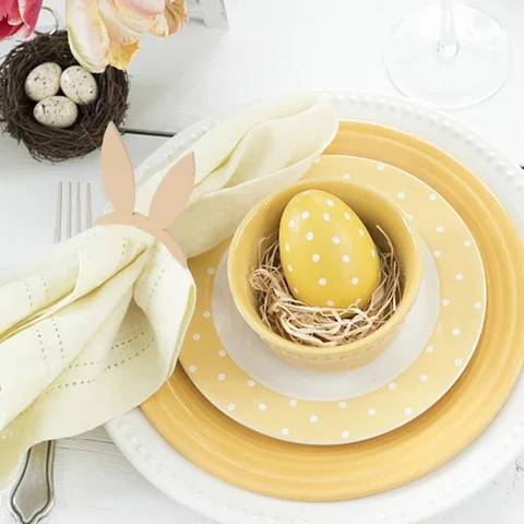 

10 шт., кольца-держатели для салфеток в форме кролика