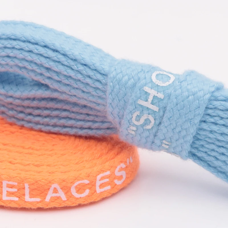 Weiou 8MM Foot Wearing Accessory Athletic Air String Wellace Quality Wholesale Skinny Font Printed Polyester Cotton Sneaker Rope