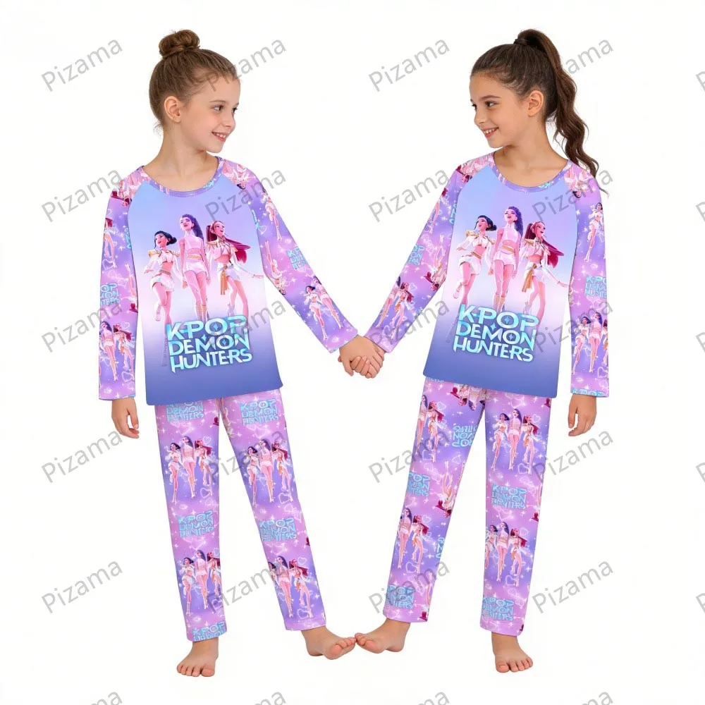 Children's Pajamas Set Full Sleeve Cartoon Kpop Demon Hunters Girls Pajama Middle Kids Homewear Boys Clothes Set Pijamas Infanil S5fda7ee0c82e4049acd6bf976c0901f4T