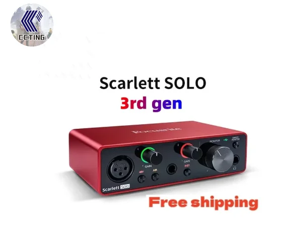 Focusrite SCARLETT SOLO 3rd Gen 192kHz USB Audio Interface w/Pro