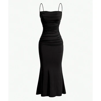 فساتين حفلات نسائية ماكسي بحمالات رفيعة أنيقة وفساتين صيفية متعددة الألوان 10